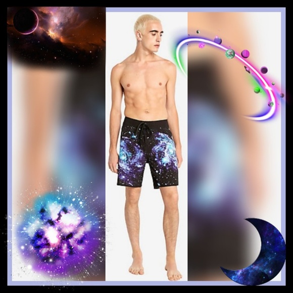 New Galaxy Print Swim Trunks - Picture 2 of 2